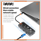 SW8V 8 in 1 Type-C to USB + HDMI + RJ45 + SD/TF HUB Docking Station, SW8V