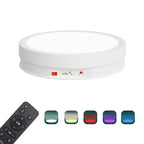 22cm Colorful LED Light Electric Rotating Display Stand Turntable, Power Plug-in, Battery Charging