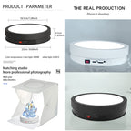 22cm Colorful LED Light Electric Rotating Display Stand Turntable, Power Plug-in, Battery Charging
