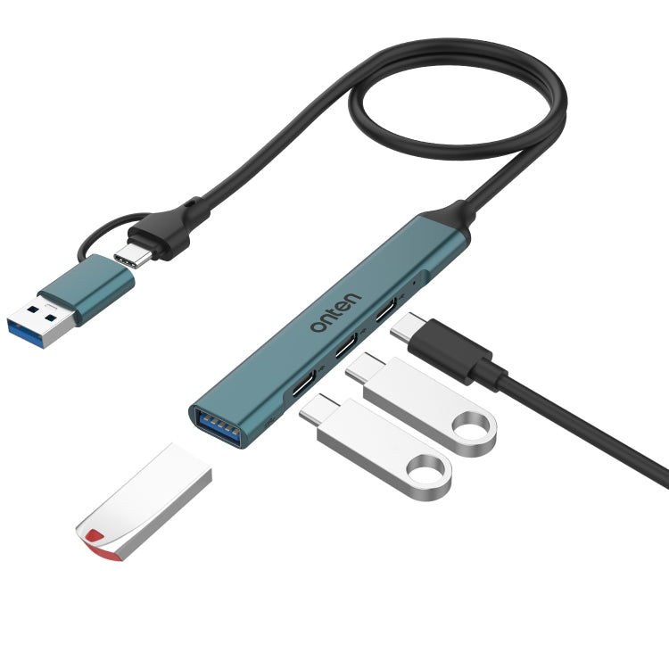 Onten UCA9703 4 in 2 USB 3.0 + Type-C to 3 Type-C + USB HUB Docking Station, UCA9703S, UCA9703