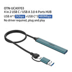 Onten UCA9703 4 in 2 USB 3.0 + Type-C to 3 Type-C + USB HUB Docking Station, UCA9703S, UCA9703