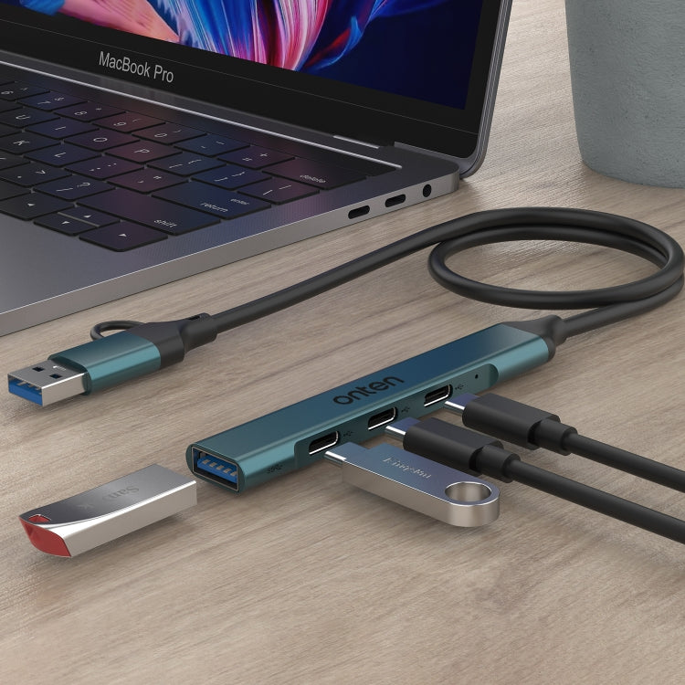 Onten UCA9703 4 in 2 USB 3.0 + Type-C to 3 Type-C + USB HUB Docking Station, UCA9703S, UCA9703