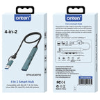 Onten UCA9703 4 in 2 USB 3.0 + Type-C to 3 Type-C + USB HUB Docking Station, UCA9703S, UCA9703