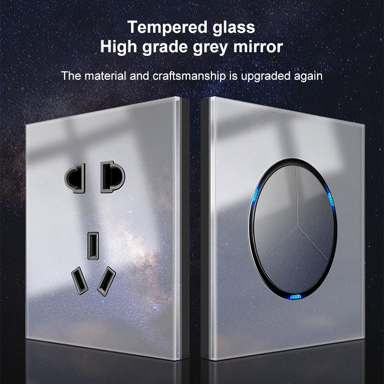 86mm Round LED Tempered Glass Switch Panel, Gray Round Glass, One Open Dual Control, Two Billing Control, Two Open Dual Control, Three Billing Control, Three Open Dual Control, Four Billing Control, Four Open Dual Control, One Open Multiple Control    ...