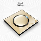 86mm Round LED Tempered Glass Switch Panel, Gold Round Glass, One Open Dual Control, Two Billing Control, Two Open Dual Control, Three Billing Control, Three Open Dual Control, Four Billing Control, Four Open Dual Control, One Open Multiple Control    ...
