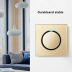 86mm Round LED Tempered Glass Switch Panel, Gold Round Glass, One Open Dual Control, Two Billing Control, Two Open Dual Control, Three Billing Control, Three Open Dual Control, Four Billing Control, Four Open Dual Control, One Open Multiple Control    ...