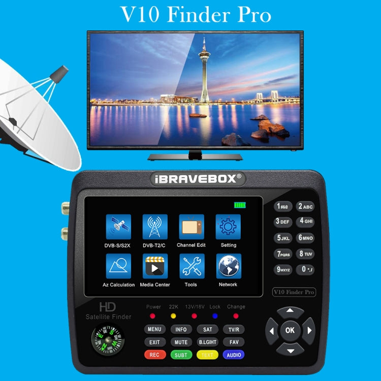 Digital Satellite Meter Signal Finder | iBRAVEBOX V10 Pro