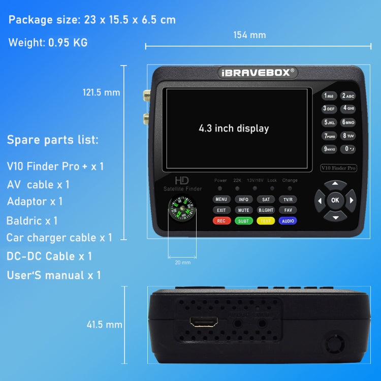 Digital Satellite Meter | iBRAVEBOX V10 Finder Pro+