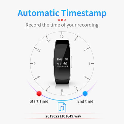 JNN C5 HD Noise Reduction Smart Recording Electronic Bracelet, 8GB, 16GB, 32GB, 64GB, 128GB
