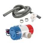 12V-1100GPH Boat / RV Bilge Sump Water Pump with Grey Drain Pipe, with Grey Drain Pipe