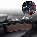 Car Multi-functional Console Box Cup Holder Seat Gap Side Storage Box, Leather Style, Brown Front Passenger Seat, Beige Front Passenger Seat, Black Front Passenger Seat, Black Main Driver Seat, Beige Main Driver Seat, Brown Main Driver Seat