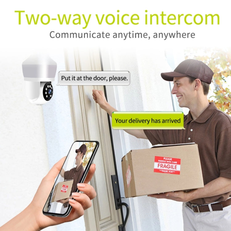 DP43 Bulb-type Motion Tracking Night Vision Smart Camera Supports Voice Intercom, DP43
