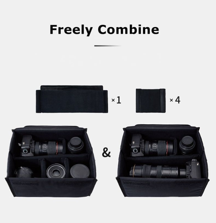 Cwatcun H80 Large Capacity Foldable Inner Camera Bag Photography Lens Bag, 22.5 x 18 x 13.5cm S, 30 x 19 x 15cm M, 34.5 x 19 x 26cm L
