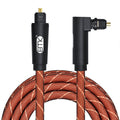 EMK 90 Degree Swivel Adjustable Right Angled 360 Degrees Rotatable Pulg Nylon Woven Mesh Optical Audio Cable, 50cm(Orange), 1m(Orange), 1.5m(Orange), 2m(Orange), 3m(Orange), 5m(Orange)