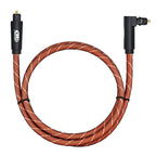 EMK 90 Degree Swivel Adjustable Right Angled 360 Degrees Rotatable Pulg Nylon Woven Mesh Optical Audio Cable, 50cm(Orange), 1m(Orange), 1.5m(Orange), 2m(Orange), 3m(Orange), 5m(Orange)