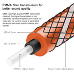EMK 90 Degree Swivel Adjustable Right Angled 360 Degrees Rotatable Pulg Nylon Woven Mesh Optical Audio Cable, 50cm(Orange), 1m(Orange), 1.5m(Orange), 2m(Orange), 3m(Orange), 5m(Orange)