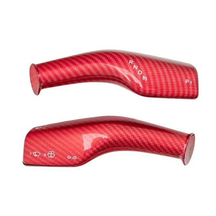 For Tesla Model 3 / Y 2pcs/Set Car Turn Signal Lever Carbon Fiber Pattern Protective Cover