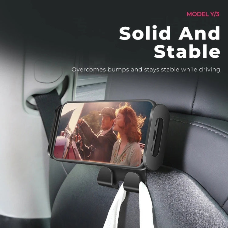 For Tesla Model 3 / Y Car Co-pilot Glove Box Hook Phone Tablet Holder, Hook Base, Hook Base + Phone Bracket