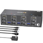 KC-KVM303DH 8K 60Hz USB3.0 DP+DP+HDMI Triple Monitors KVM Switch, EU Plug, US Plug