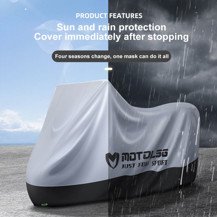 MOTOLSG Motorcycle Waterproof Sunproof Dustproof Thickening Cover, L, XL, XXL, XXXL