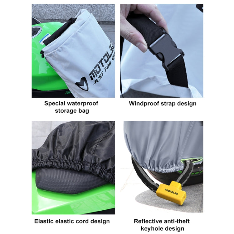 MOTOLSG Motorcycle Waterproof Sunproof Dustproof Thickening Cover, L, XL, XXL, XXXL