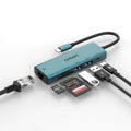 Onten UC122 6 in 1 USB-C / Type-C to SD + TF Card + USB 3.0 HUB with 5V Input & 100Mbps Network Card, UC122