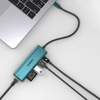 Onten UC122 6 in 1 USB-C / Type-C to SD + TF Card + USB 3.0 HUB with 5V Input & 100Mbps Network Card, UC122