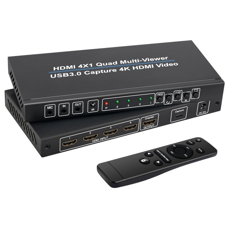 NK-941S 4K HDMI 4x1 Screen Splitter + USB3.0 Video Capture All In One Machine, NK-941S