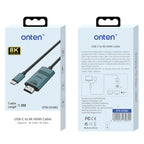 Onten UC982 8K 60Hz USB-C / Type-C to HDMI Video HD Conversion Cable, UC982
