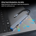 ADS-807 PD100 6 in 1 Type-C to PD100W + USB3.0 + USB2.0 + SD/TF HUB Docking Station, ADS-807