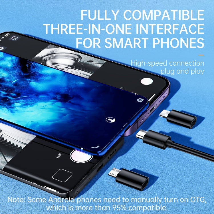 AN112 8mm Double Lenses HD Industry Endoscope Type-C + Micro USB + 8 Pin Connection, 1m Soft Tube, 2m Soft Tube, 3.5m Soft Tube, 5m Soft Tube, 10m Soft Tube