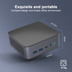GXMO H90 Windows 11 Intel Core i7 11390H Processor Mini Computer, Without RAM & SSD, 16GB+512GB