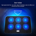 ICE COOREL Notebook Computer Base Speed Control Silent Six-fan Cooling Holder Cooling Rack, Style: Premium Edition, Style: Premium Edition(Lvory), Style: Premium Edition(Dazzling Red), Style: Premium Edition(Black Gold)                                 ...