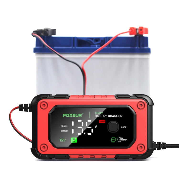 FOXSUR 7A 12V Car / Motorcycle Smart Battery Charger, EU Plug, US Plug, UK Plug