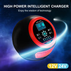 FOXSUR 20A 12V 24V Car / Motorcycle Smart Battery Charger, EU Plug, US Plug, UK Plug