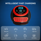 FOXSUR 20A 12V 24V Car / Motorcycle Smart Battery Charger, EU Plug, US Plug, UK Plug
