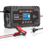 FOXSUR 8A 12V 24V Car / Motorcycle Smart Battery Charger, EU Plug, US Plug, UK Plug