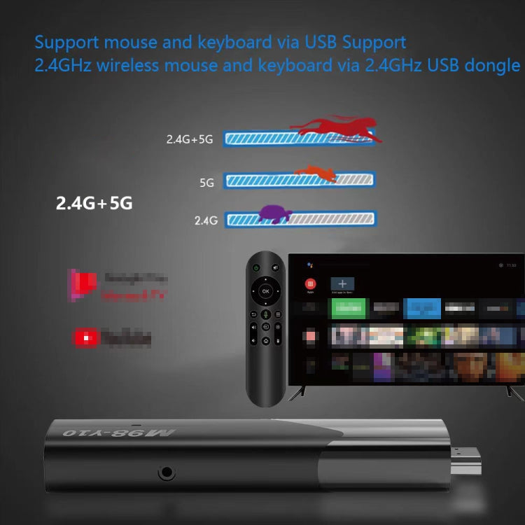 M98-Y10 Allwinner H618 Quad-Core ARM Cortex A53 6K HD Android TV Stick, 2GB+16GB