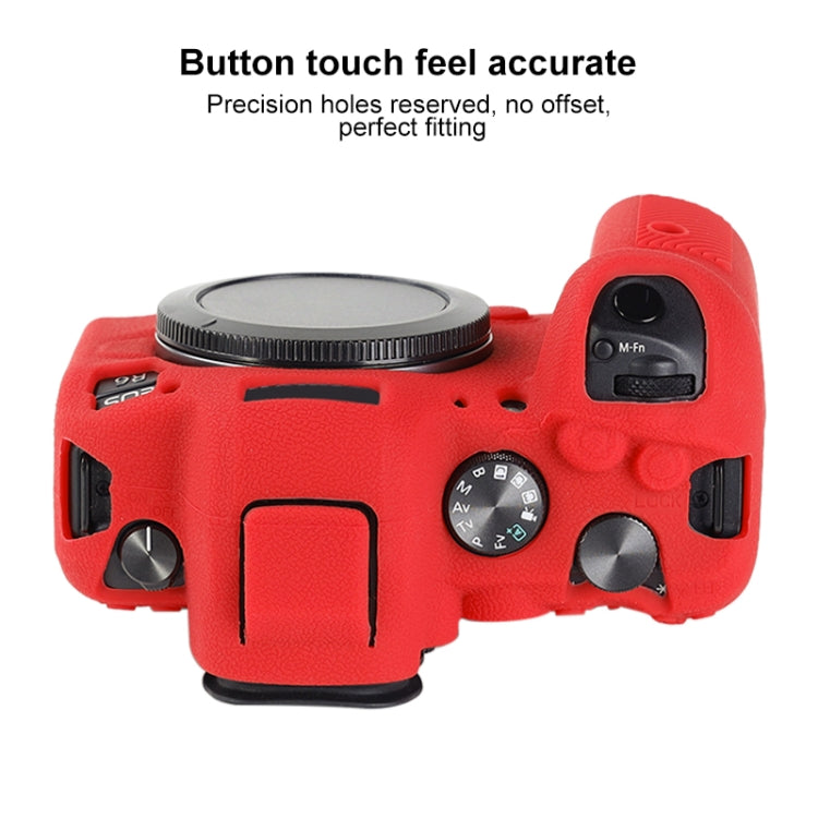 Litchi Texture Soft Silicone Protective Case, For Canon EOS R6 Mark II
