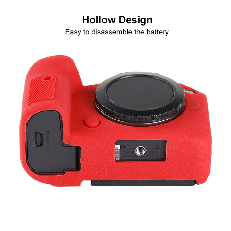 Litchi Texture Soft Silicone Protective Case, For Canon EOS R6 Mark II