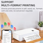 A4LE Portable Bluetooth HD Thermal Printer for Home Office Study, US Plug, EU Plug, UK Plug, AU Plug