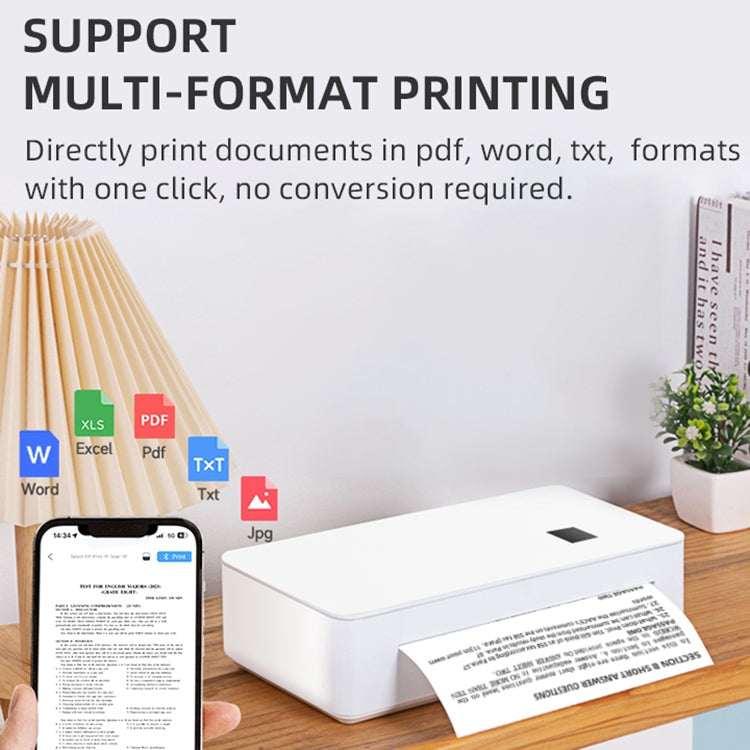 A4LE Portable Bluetooth HD Thermal Printer for Home Office Study, US Plug, EU Plug, UK Plug, AU Plug