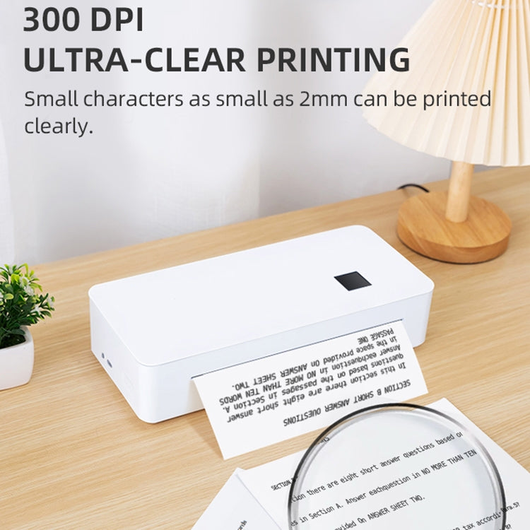A4LE Portable Bluetooth HD Thermal Printer for Home Office Study, US Plug, EU Plug, UK Plug, AU Plug