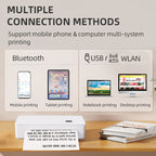 A4LE Portable Bluetooth HD Thermal Printer for Home Office Study, US Plug, EU Plug, UK Plug, AU Plug