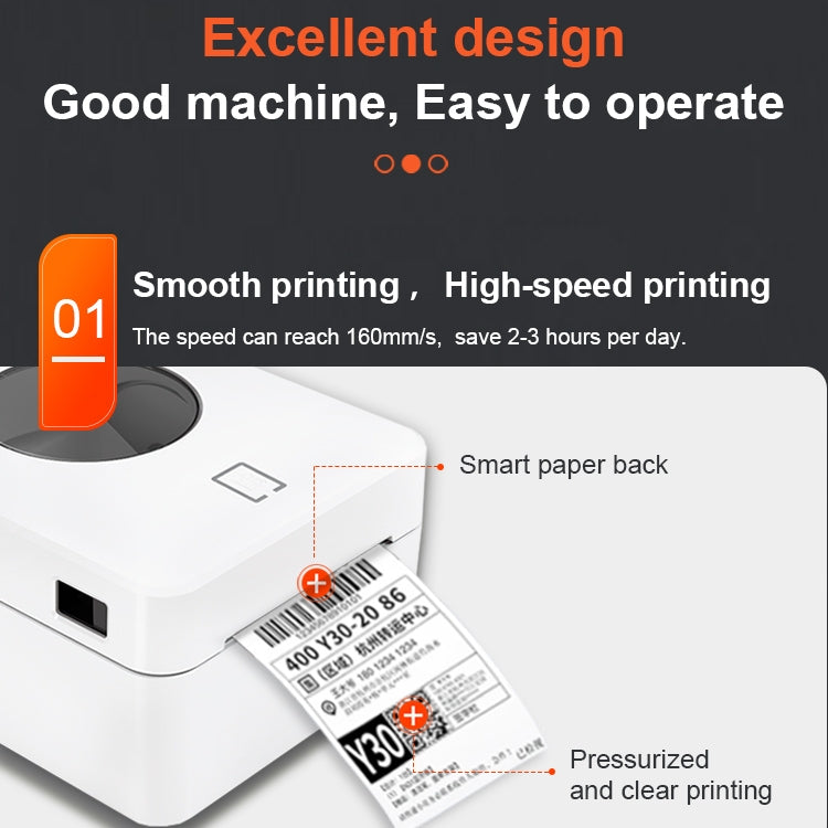 ZJ-9250 100x150mm USB Bluetooth Thermal Label Printer, US Plug, EU Plug, UK Plug, AU Plug