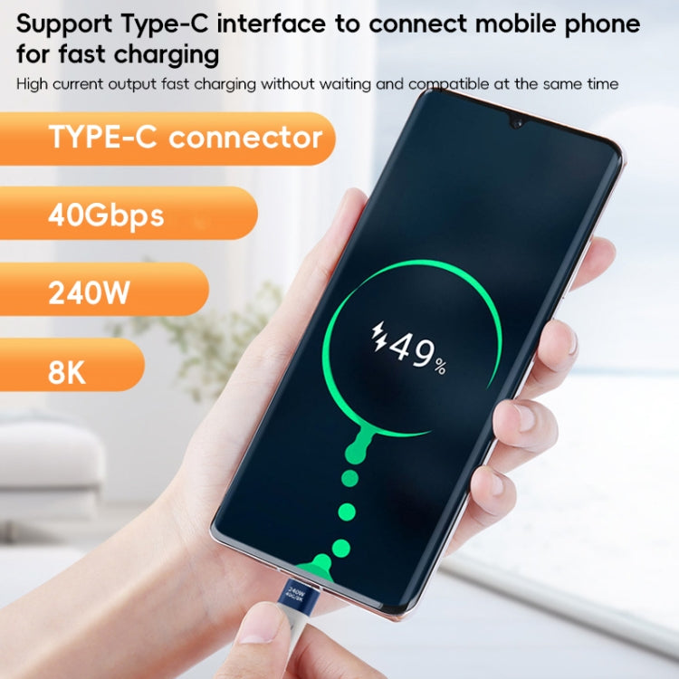 240W 40Gbps USB-C / Type-C to Type-C Flexible FPC Charging Data Cable, Length: 13.3cm, Type-C to Type-C 40Gbps