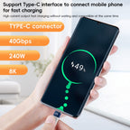 240W 40Gbps USB-C / Type-C to Type-C Flexible FPC Charging Data Cable, Length: 13.3cm, Type-C to Type-C 40Gbps