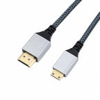 HDTV to Mini HDTV 4K UHD Video Transmission Braided Cable, 0.3m, 1m, 1.5m, 2m, 3m, 5m