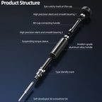 QianLi iWhale Special S2 Steel Magnetic Torque 3D Screwdriver, A Phillips 0.35, B Tri-point 0.35, C Pentalobe 0.35, D Pinhead Phillips 0.35, E T2 Torx 0.35