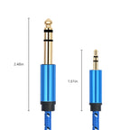 3662-3662BK 3.5mm Male to 6.35mm Male Stereo Amplifier Audio Cable, 1m, 2m, 3m
